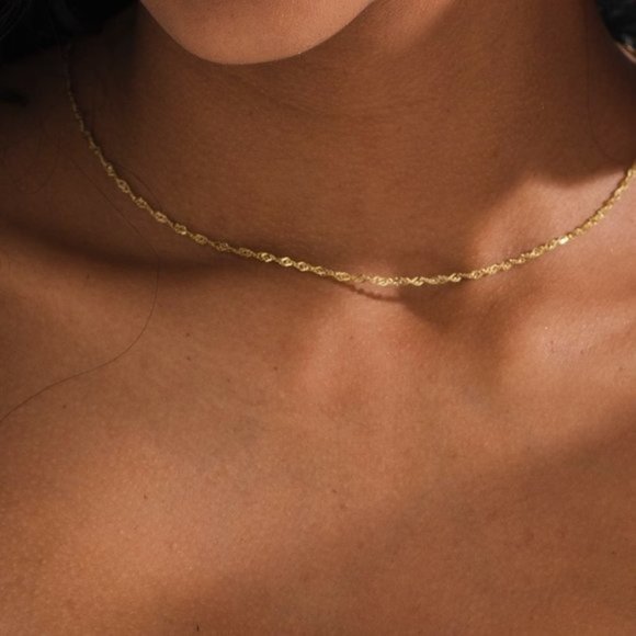 Gold Chain Waterproof Necklace Everyday Necklace Gold Chain Sparkle Chain Pretty - Picture 6 of 12